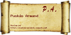 Puskás Armand névjegykártya