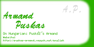 armand puskas business card